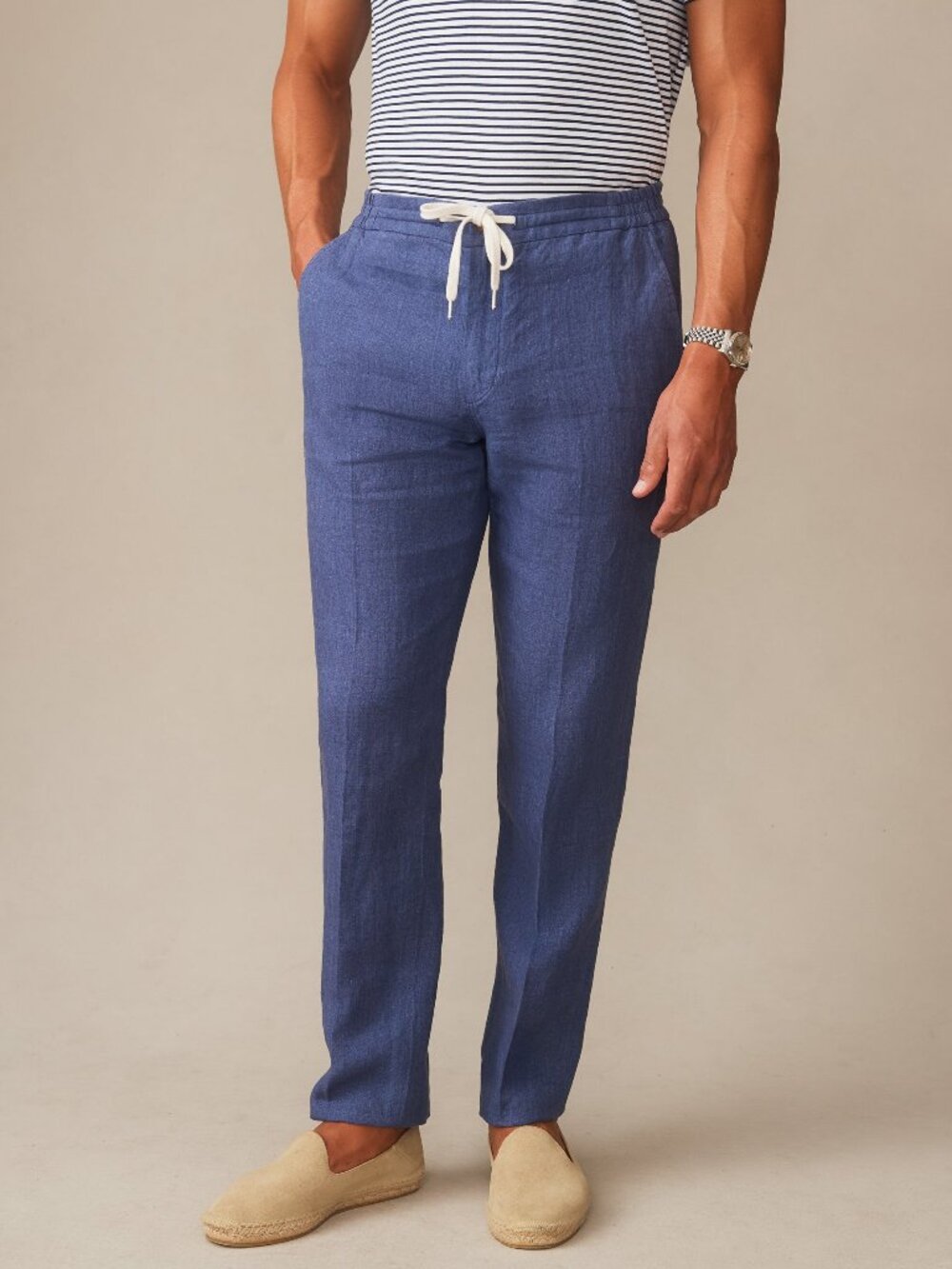 J McLaughlin Bleeker Linen Fancy Pants - Dark Denim NEW